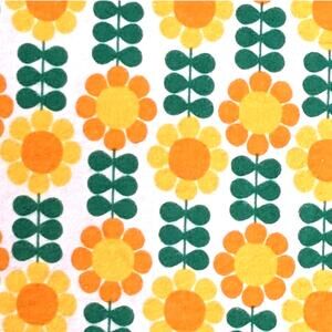 6 3/4 Yards Retro Vintage Style HAPPY SUNFLOWER FABRIC 100% Cotton Flannel JOANN